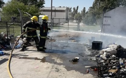 Incendio en uno de los boxes de la Planta de Tratamiento de Residuos