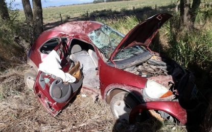 Murió el padre: manejaba un menor y chocó en la ruta 35