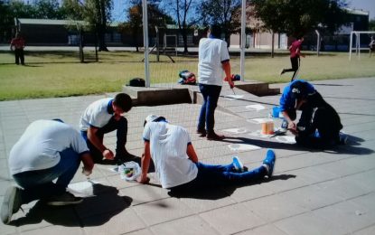 Alumnos de colegio realiquense realizaron pintadas artísticas por la Semana de la Memoria, la Verdad y la Justicia