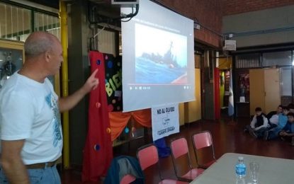 Malvinas: ex combatiente y sobreviviente del crucero ARA General Belgrano, dio interesante charla en la Escuela de Comercio