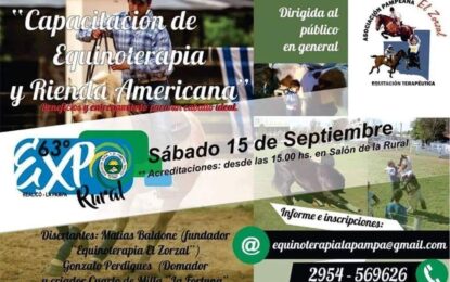 Capacitación de Equinoterapia y Rienda Americana en la Asociación Rural y de Fomento Realicó