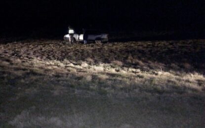 Un auto terminó en la banquina de la ruta nacional 35