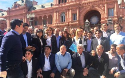 El intendente de Rancul en el reclamo por el Fondo Sojero en Casa Rosada