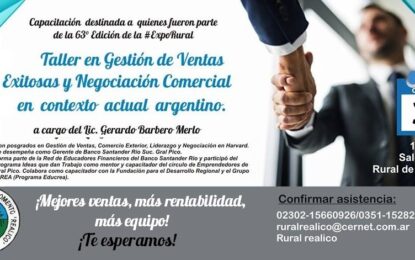 La Asociación Rural y de Fomento Realicó realiza una capacitación gratuita