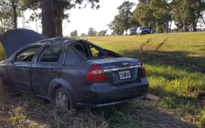 Ruta 188: un luiggense volcó a pocos kms. del cruce de la 35