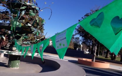 Mujeres también se reunieron en la plaza de Realicó en apoyo del Proyecto de Ley de Interrupción Voluntaria del Embarazo