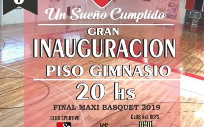 ESTE VIERNES SPORTIVO REALICO INAUGURA EL PISO FLOTANTE DE SU GIMNASIO