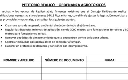 Juntan firmas en Realicó para actualizar ordenanza sobre agrotóxicos