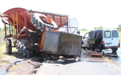 Choque entre un tractor y una Partner en cercanías de General Pico