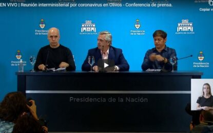 «Tomamos la decisión de suspender las clases hasta el 31 de marzo», dijo el Presidente de la Nación