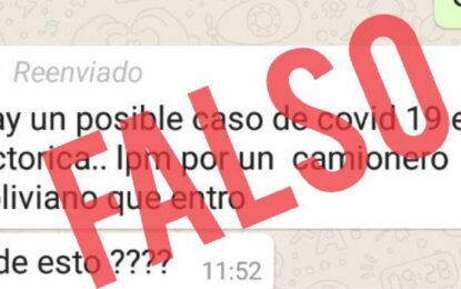 Coronavirus: Alertan por un mensaje falso sobre un contagiado en Victorica