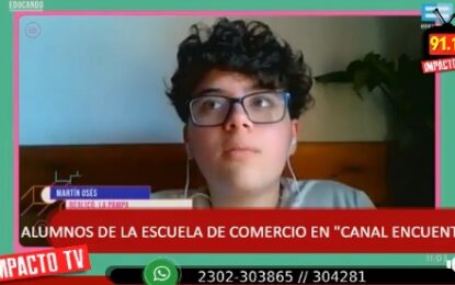 MIRÁ EL VIDEO: ALUMNOS DE LA ESCUELA DE COMERCIO EN «CANAL ENCUENTRO»