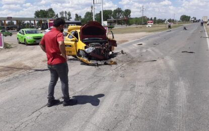 CHOCARON EN REALICÓ UN TAXI Y UN CAMIÓN EN LA RUTA 188