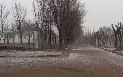Está nevando en el oeste de La Pampa