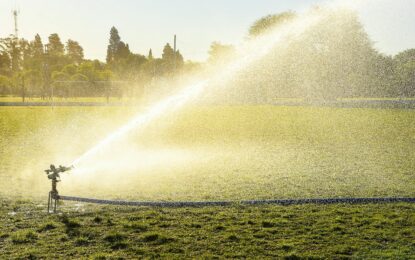 El estadio de Quetrequén luce hermoso, ahora con riego artificial