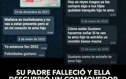 Emotiva historia: una madre le sigue escribiendo por Whatsapp a su hijo fallecido