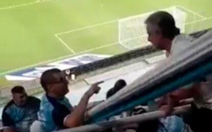 «¡Fuera de acá, viejo violador!»: ex intendente fue echado de la tribuna por hinchas de Racing