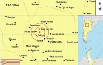 Un temblor de 3,1 grados sacudió la siesta de Córdoba