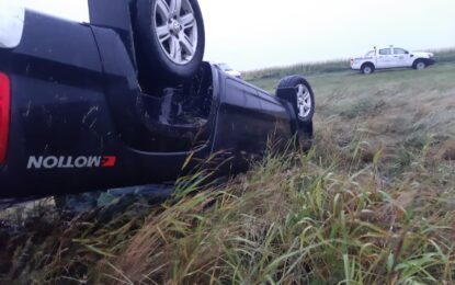 Realicó – Una camioneta volcó en la ruta nacional 35