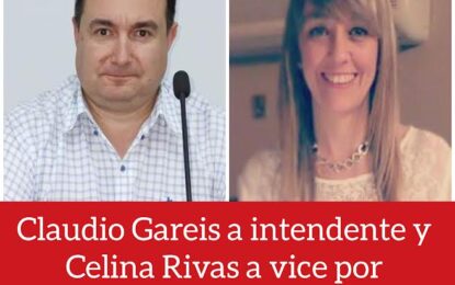 El concejal Claudio Gareis será el precandidato a intendente y Celina Rivas a viceintendenta por Juntos por el Cambio en Realicó