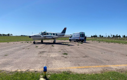 El avión sanitario trasladó a un paciente hacia la provincia de San Luis desde Realicó