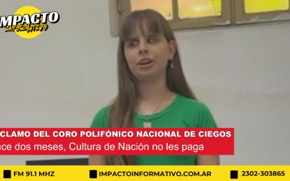 Reclamo salarial del Coro Polifónico Nacional de Ciegos, en el que participa una realiquense
