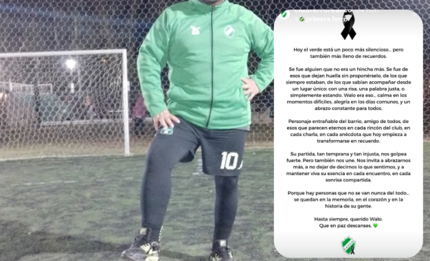 Dolor en el Club Ferro Carril Oeste: falleció «Walo», ex jugador, hincha y amigo entrañable de la institución