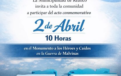Realicó: Convocan a la comunidad para el Acto del 2 de Abril, Día del Veterano y de los Caídos en la Guerra de Malvinas