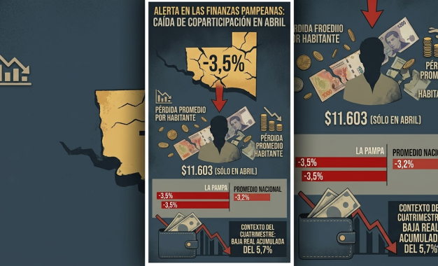 Alerta en las finanzas pampeanas: La coparticipación cayó un 3,5% en abril