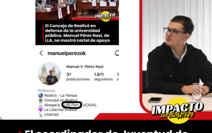 El coordinador de Juventud de Realicó, cruzó fuerte a concejal de La Libertad Avanza: «es un oportunista», sostuvo