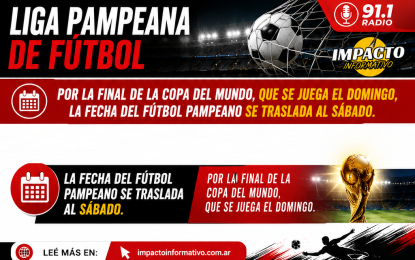El fútbol pampeano se traslada al sábado por la final de la Copa del Mundo: conocé el cronograma completo