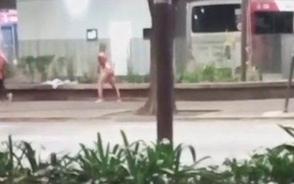 Facundo Moyano detenido: el video que muestra cuando la joven de 23 años deambula semidesnuda por Belgrano