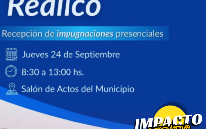 Recepción de impugnaciones presenciales en Realicó por parte del IPAV
