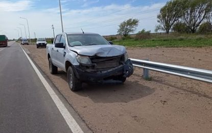 Choque en la intersección de las rutas 188 y 9 entre una pick up y un automóvil